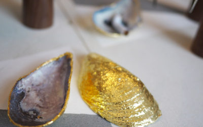 GOLD / mussel ashtray by LINDSEY ADELMAN