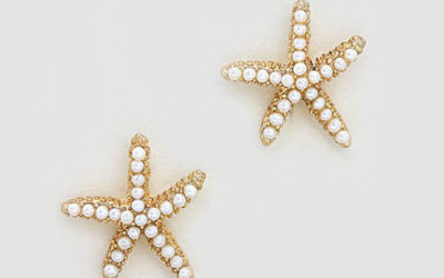 OBSESSED / pearlescent star fish EARRINGS