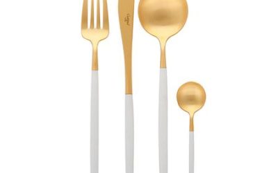 NEED / white & matte gold CUTLERY SET