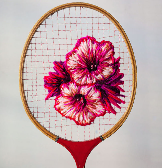 NEED / Vintage Embroidered Tennis Racquets by DANIELLE CLOUGH